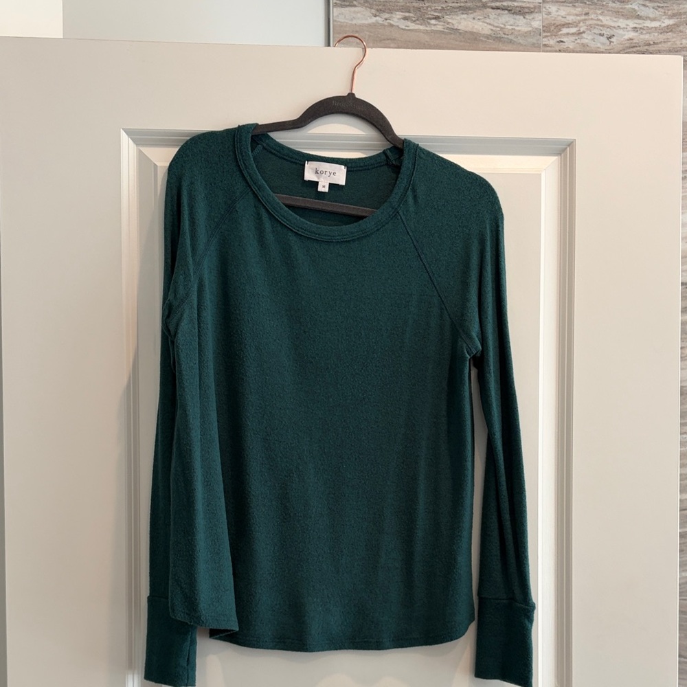 LOFT Women's Deep Green V-Neck Sweater